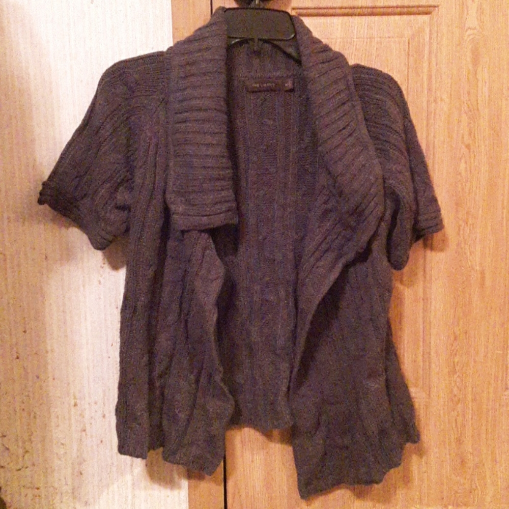 A brown short sleeve cardigan